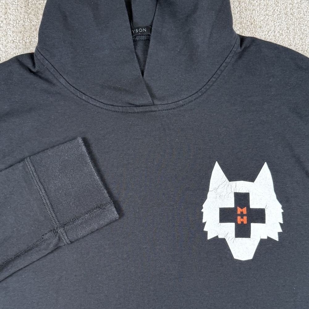 Greyson Men's Small Black Morgan Hoffmann Foundation Wolf Cross Golf Hoodie